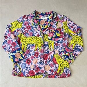 Anthropolgie by Agatha Singer Cheetah Flannel Pajama Top. Women’s Size Medium